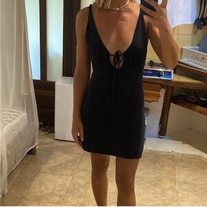 Zara Navy knit dress with tie in front